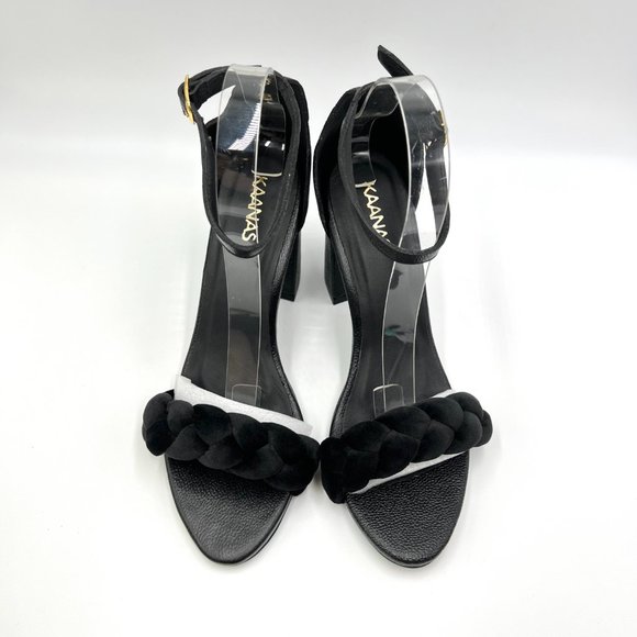 Kaanas‎ Womens Soho Chunky Velvet Braided Block Heel Sandals Heels Shoes 9M - Picture 2 of 13